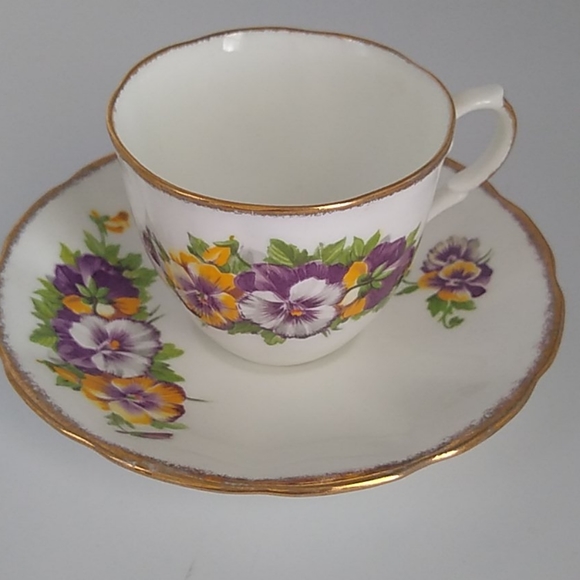 Jason Royal China Teacup & Saucer Vintage Pansy - Picture 1 of 3